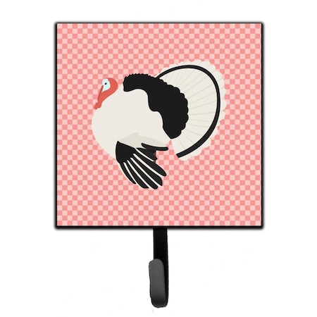 Carolines Treasures Royal Palm Turkey Pink Check Leash or Key Holder BB7988SH4